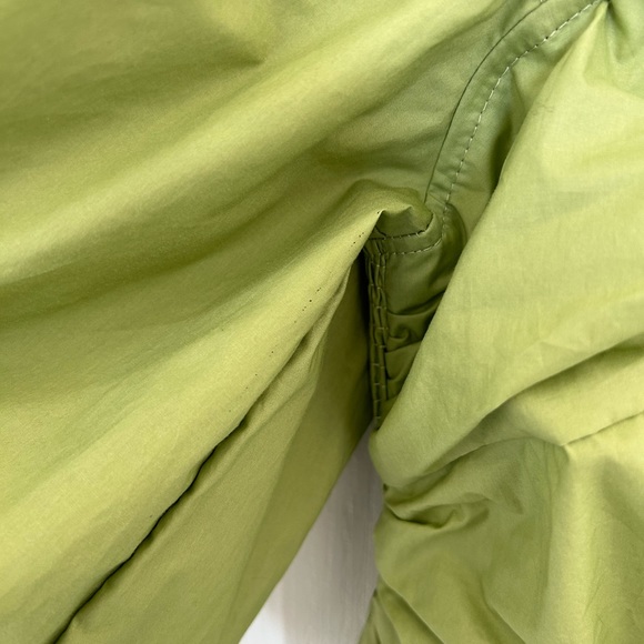 En Saison Short Green Babydoll Poplin Dress with a Sweetheart Neckline - Picture 4 of 5